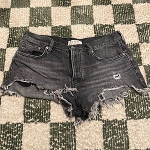 We The Free Distressed Black Jean Short